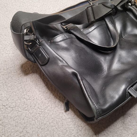 TUMI Harrison Horton Double Zip Black Leather Briefcase Laptop Bag 63002D - Picture 4 of 16